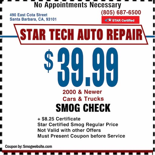 Smog Check Coupon Santa Barbara